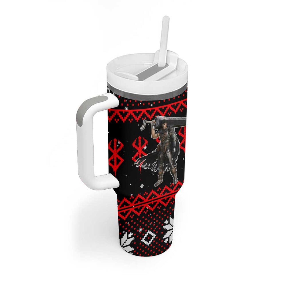 Guts Berserk Tumbler With Handle Anime Mix Christmas Style