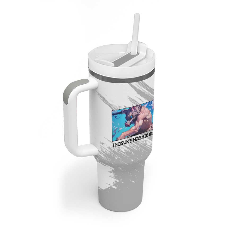 Hahibira Inosuke Demon Slayer Tumbler With Handle Anime Style
