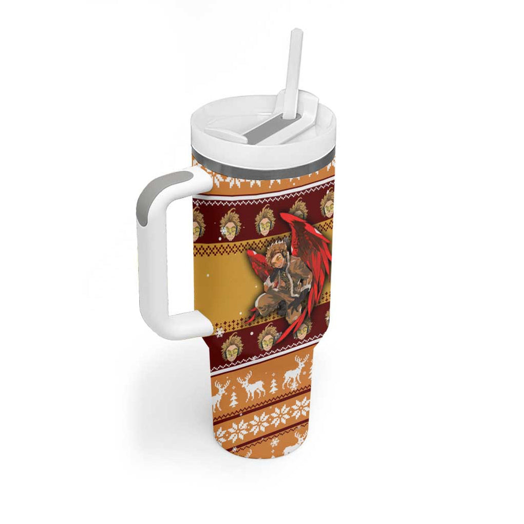 Hawks My Hero Academia Tumbler With Handle Anime Mix Christmas Style