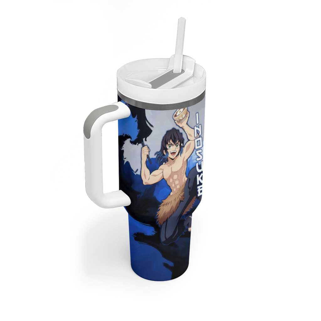 Inosuke Demon Slayer Tumbler With Handle Anime Style