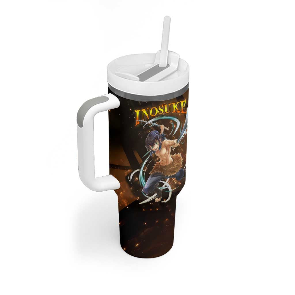 Inosuke Infinity Castle Demon Slayer Tumbler With Handle Anime Style