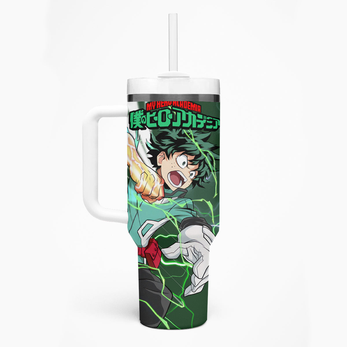 Izuku Midoriya Deku My Hero Academia Tumbler With Handle Anime Style