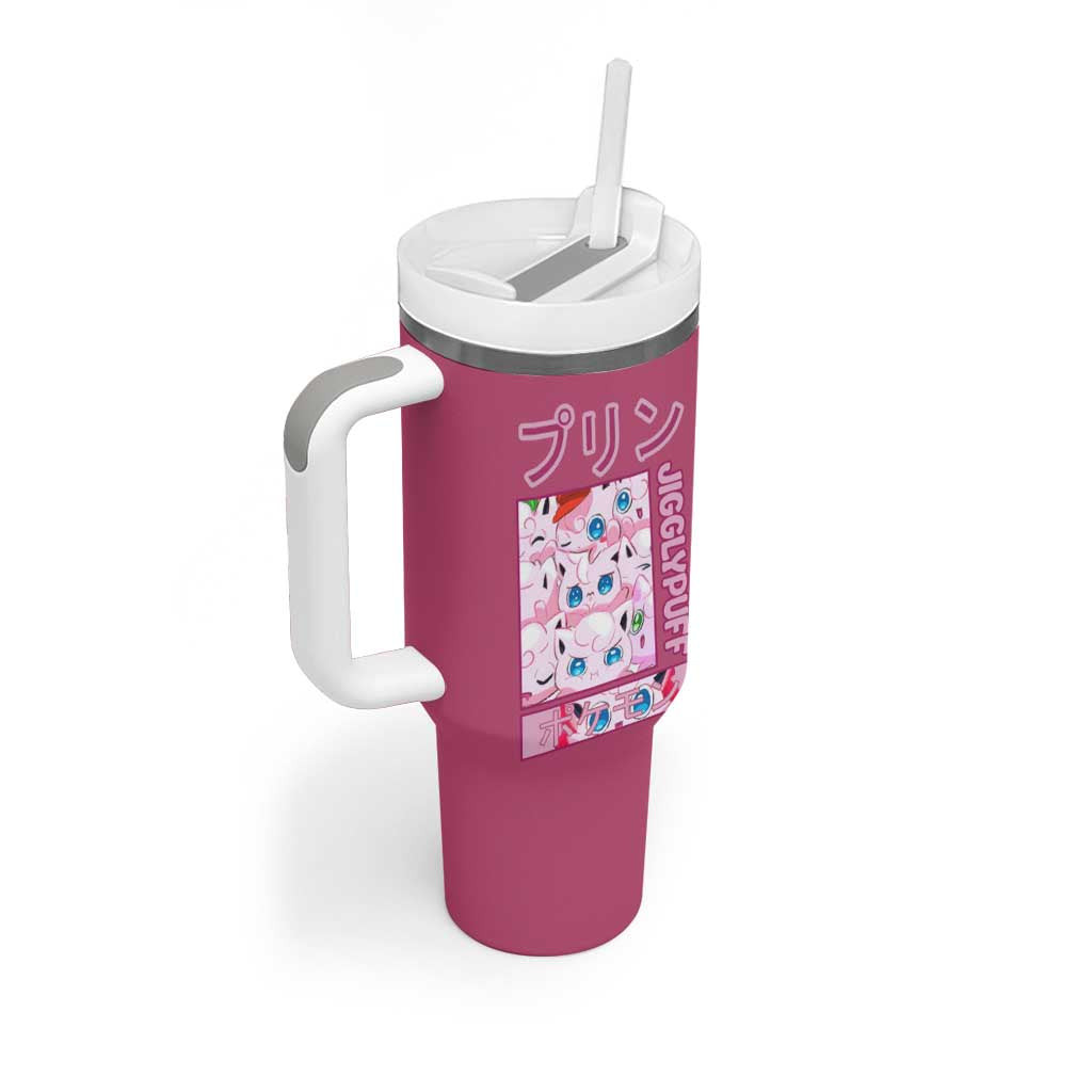 Jigglypuff Pokemon Tumbler With Handle Anime Style