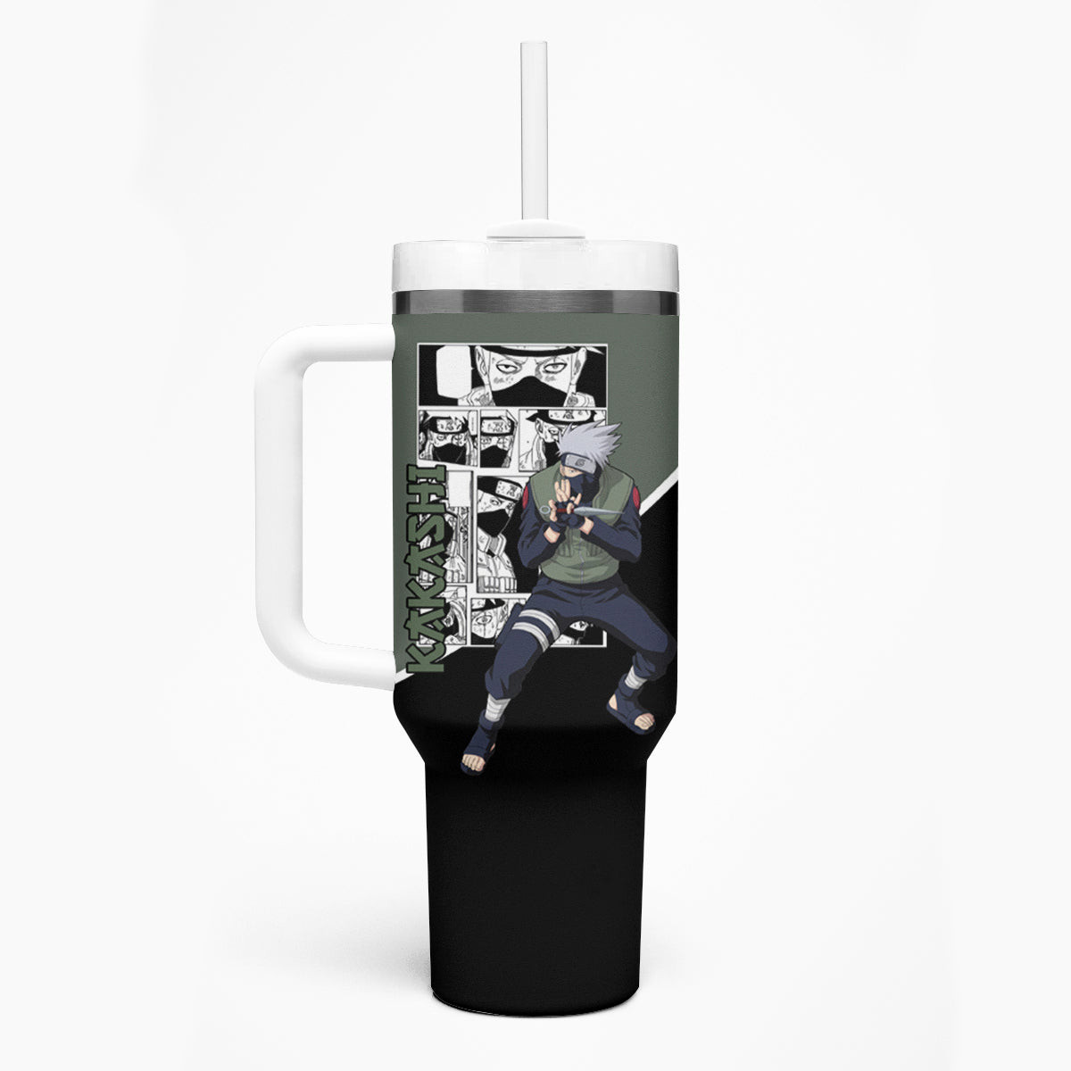 Kakashi Naruto Tumbler With Handle Anime Mix Manga Style
