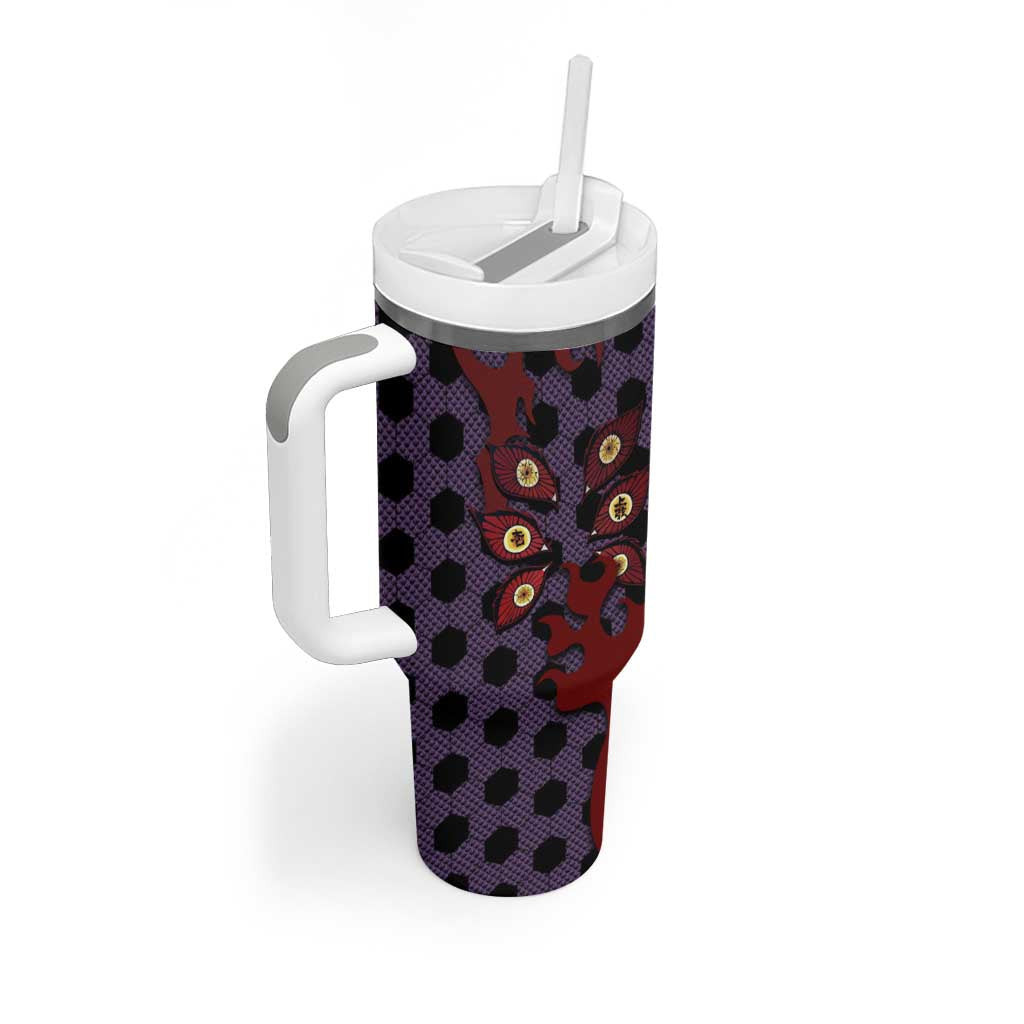 Kokushibou Demon Slayer Tumbler With Handle Anime Style