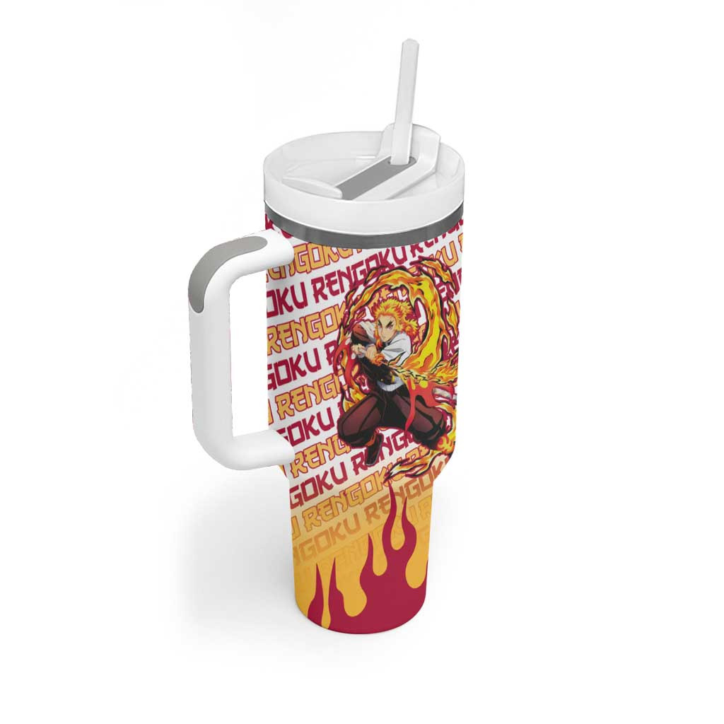 Kyojuro Rengoku Demon Slayer Tumbler With Handle Anime Mix Pattern Style