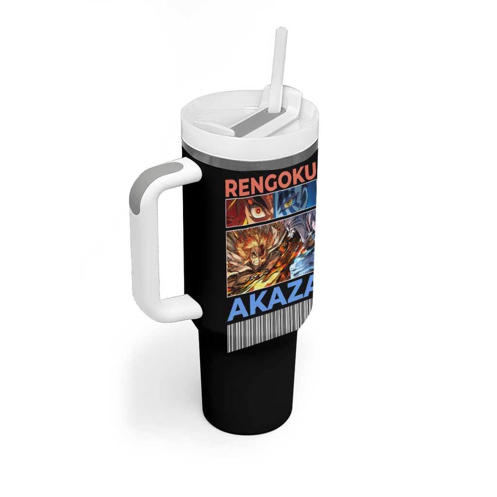 Kyojuro Rengoku Vs Akaza Demon Slayer Tumbler With Handle Anime Style