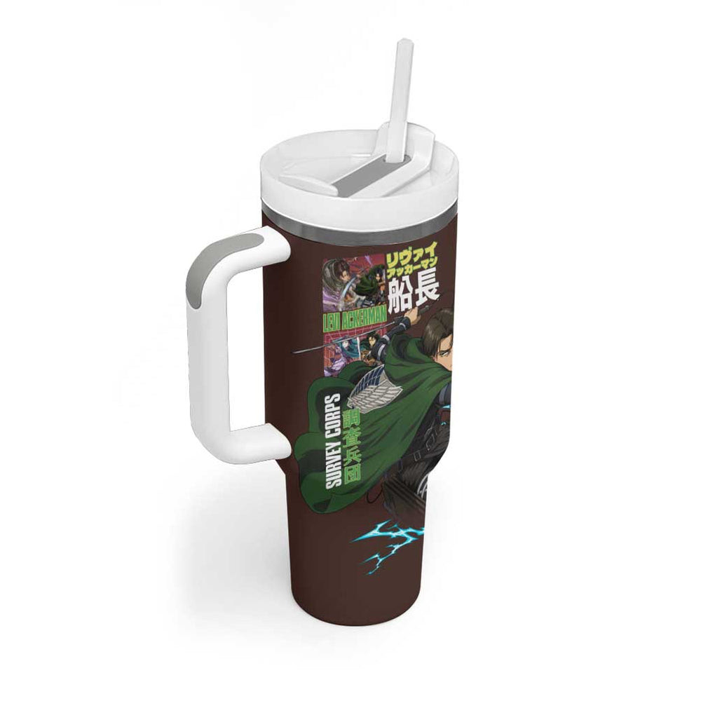 Levi Ackerman V3 Attack On Titan Tumbler With Handle Anime Style