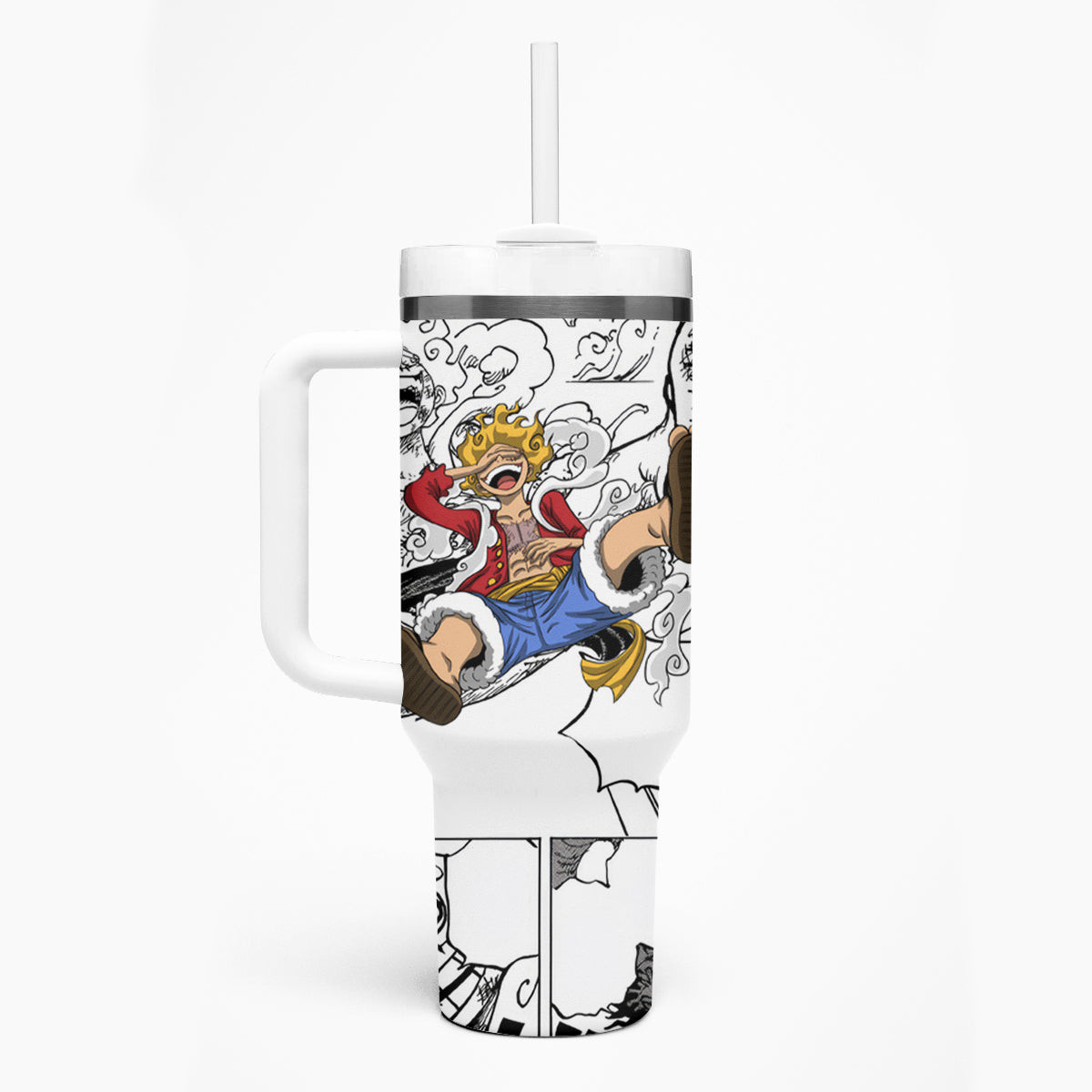 Luffy Gear 5 Awakening One Piece Tumbler With Handle Anime Mix Manga Style