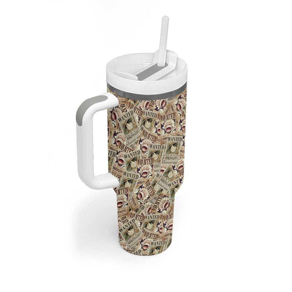 Luffy Wanted One Piece Tumbler With Handle Anime Style