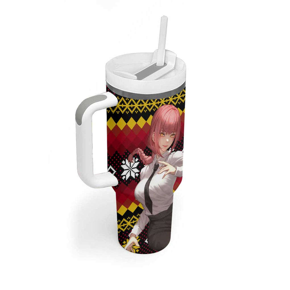 Makima Chainsaw Man Tumbler With Handle Anime Mix Christmas Style