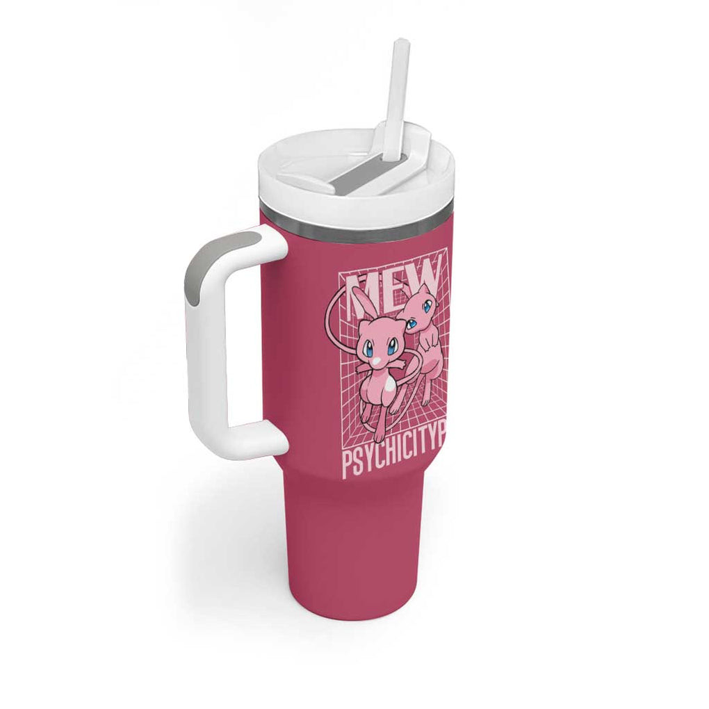 Mew Poke Tumbler With Handle Anime Style