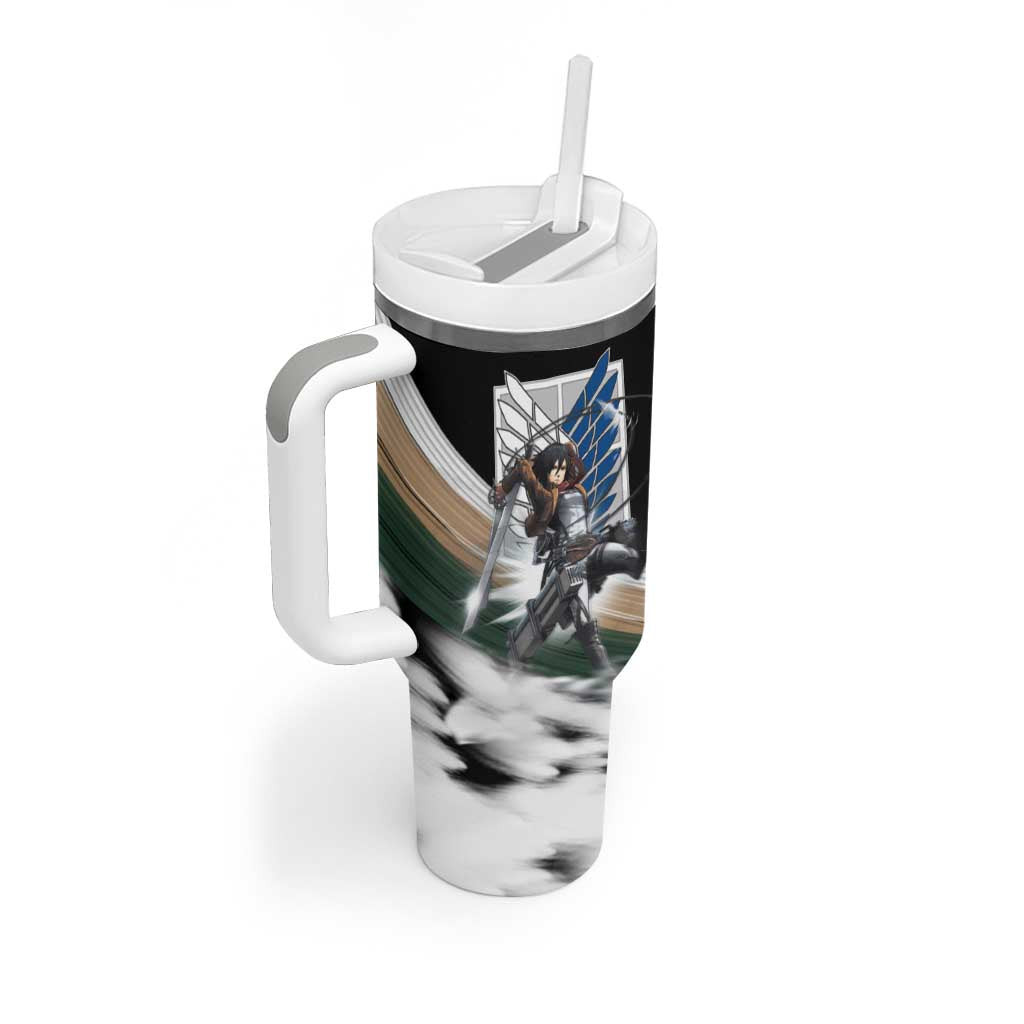 Mikasa Ackerman Attack On Titan Tumbler With Handle Anime Style