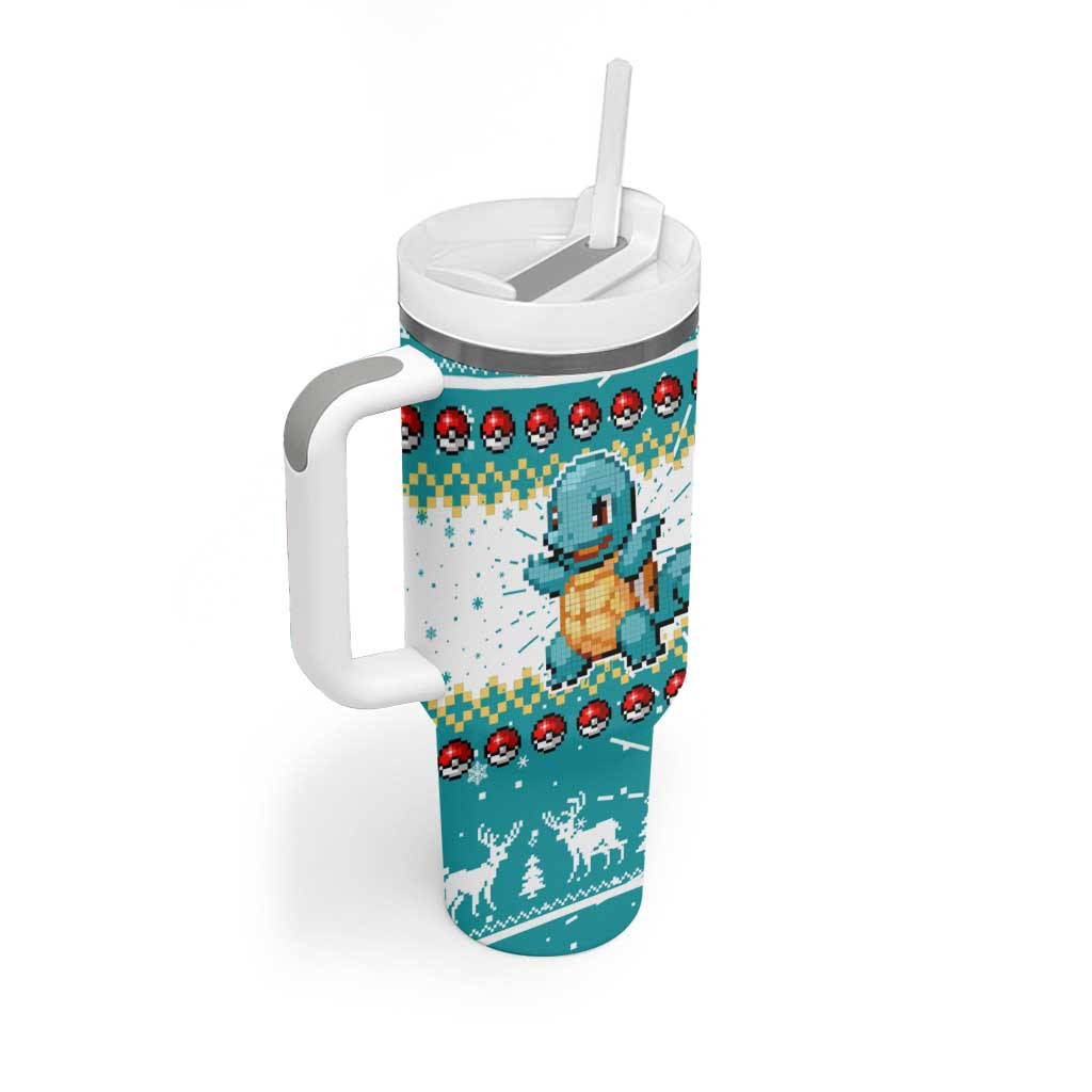 Mimikyu Pokemon Tumbler With Handle Anime Pixel Christma Pattern Style