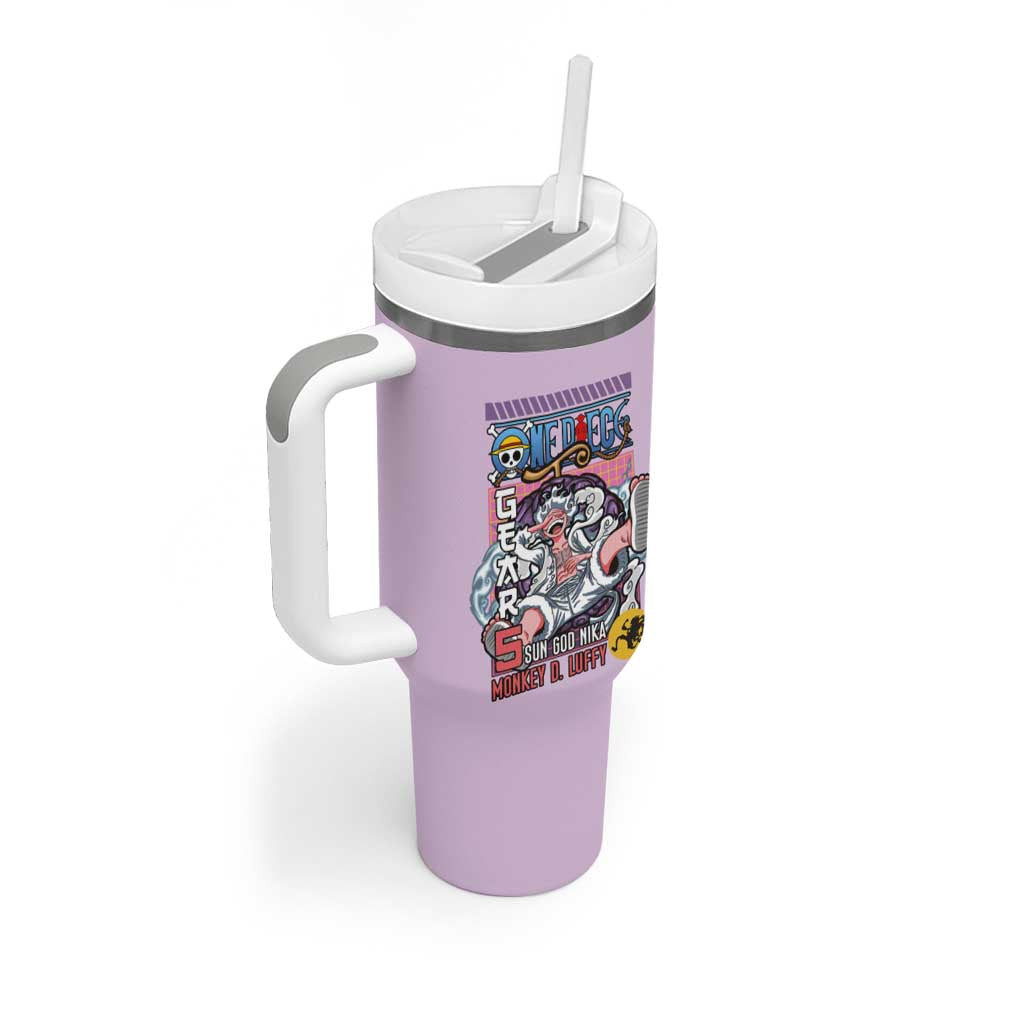 Monkey D Luffy Gear 5 And Demon Fruit Nika One Piece Tumbler With Handle Anime Style