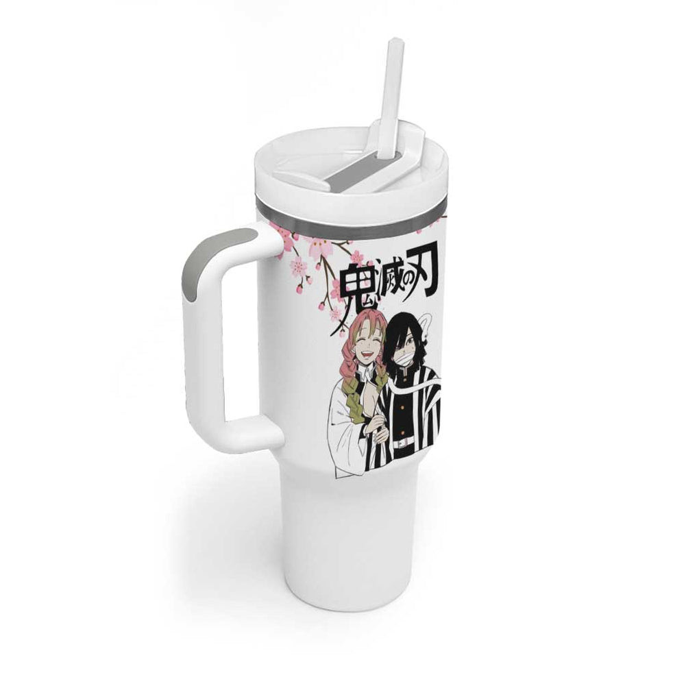 Mutsuri And Obanai Demon Slayer Tumbler With Handle Anime Style