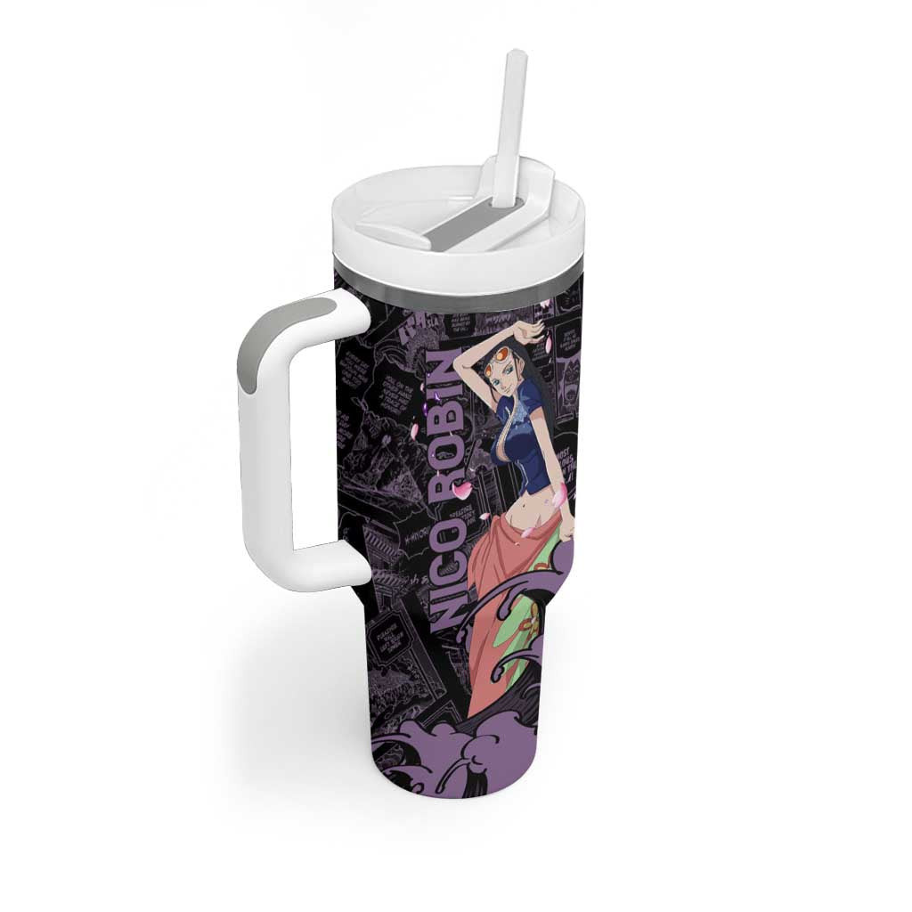 Nico Robin One Piece Tumbler With Handle Pattern Manga Mix Anime Style