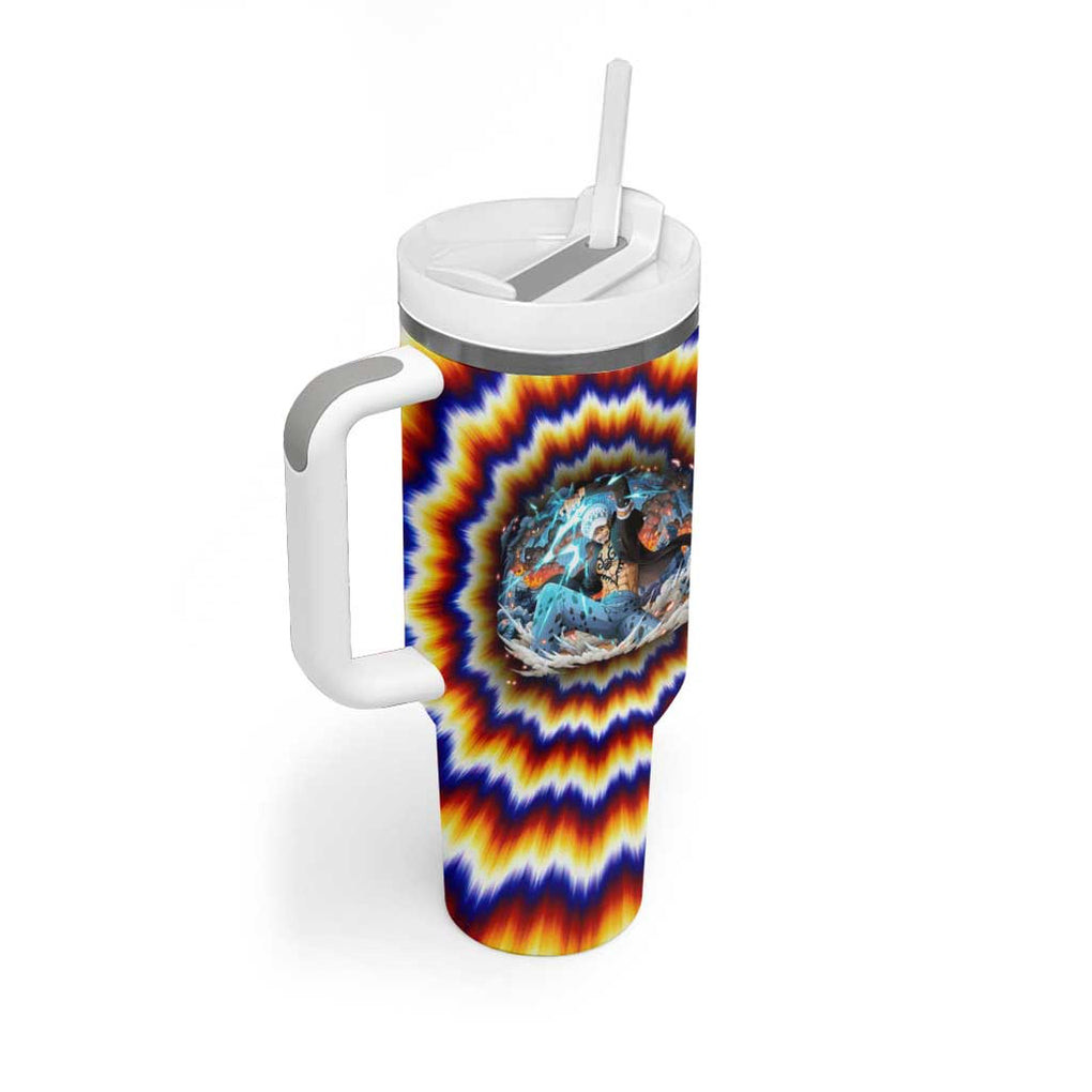 One Piece Fractal Explosion Trafalgar Law Tumbler With Handle Fractal Explosion Style