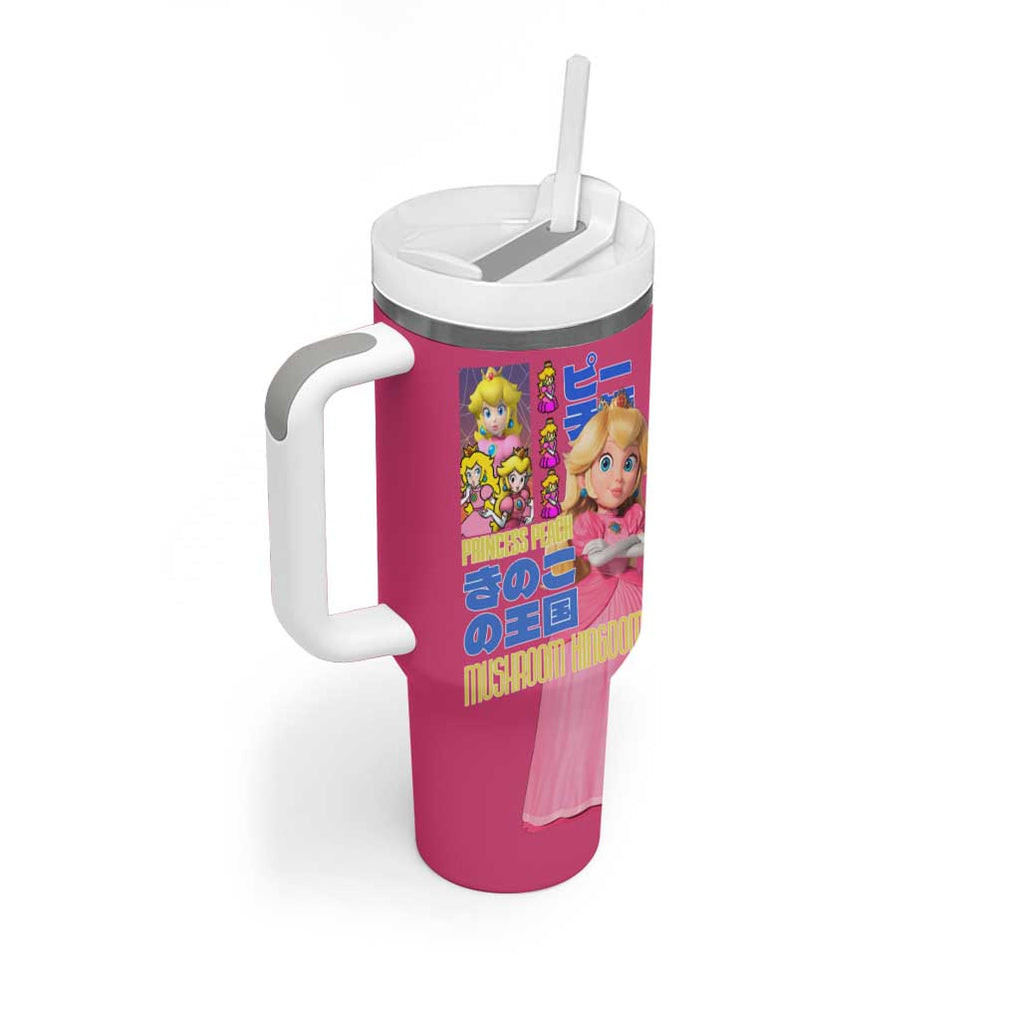 Peach Mario Bros Tumbler With Handle Anime Style