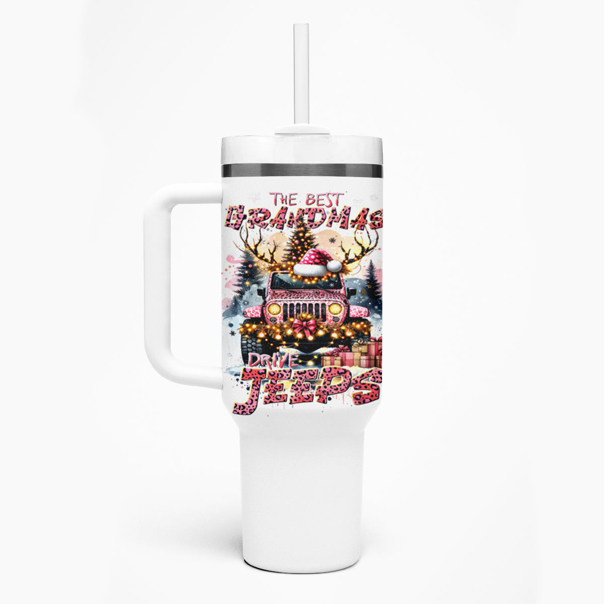 Pink Jaguar Jeep Tumbler With Handle The Best Grandmas Drive Jeeps