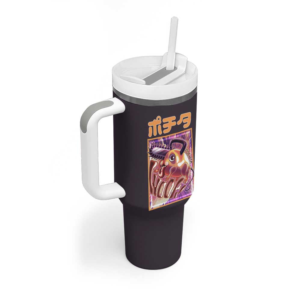 Pochita Chainsaw Man Tumbler With Handle Anime Style