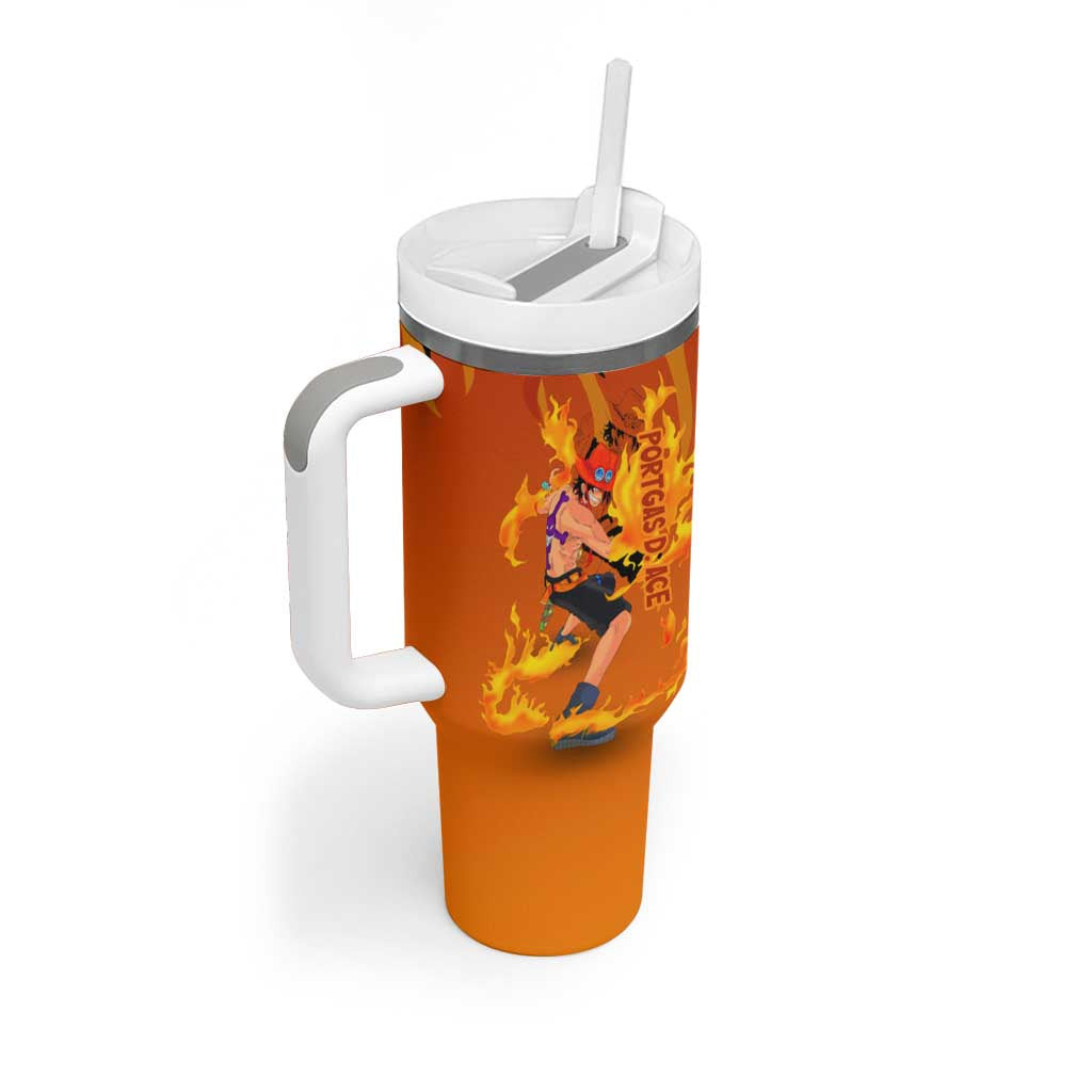 Portgas D Ace One Piece Tumbler With Handle Anime Style