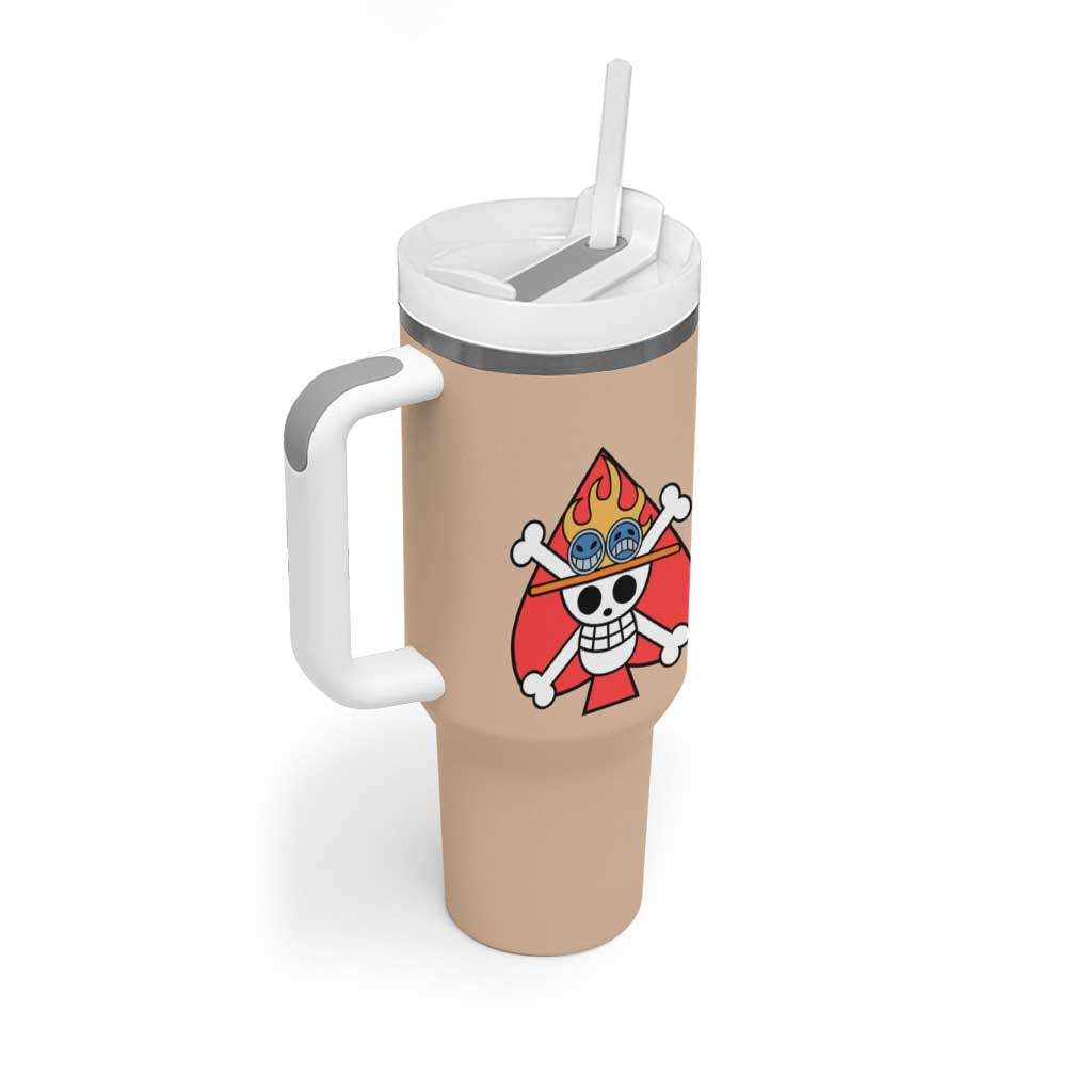 Portgas D Ace One Piece Tumbler With Handle Anime Uniform Style