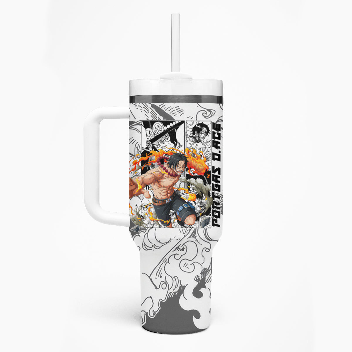 Portgas Dace One Piece Tumbler With Handle Anime Mix Manga Style