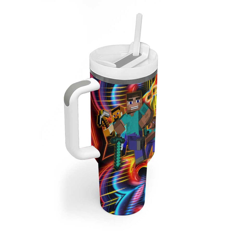 Power Minecraft Tumbler With Handle Game Art Mix Trippy Style