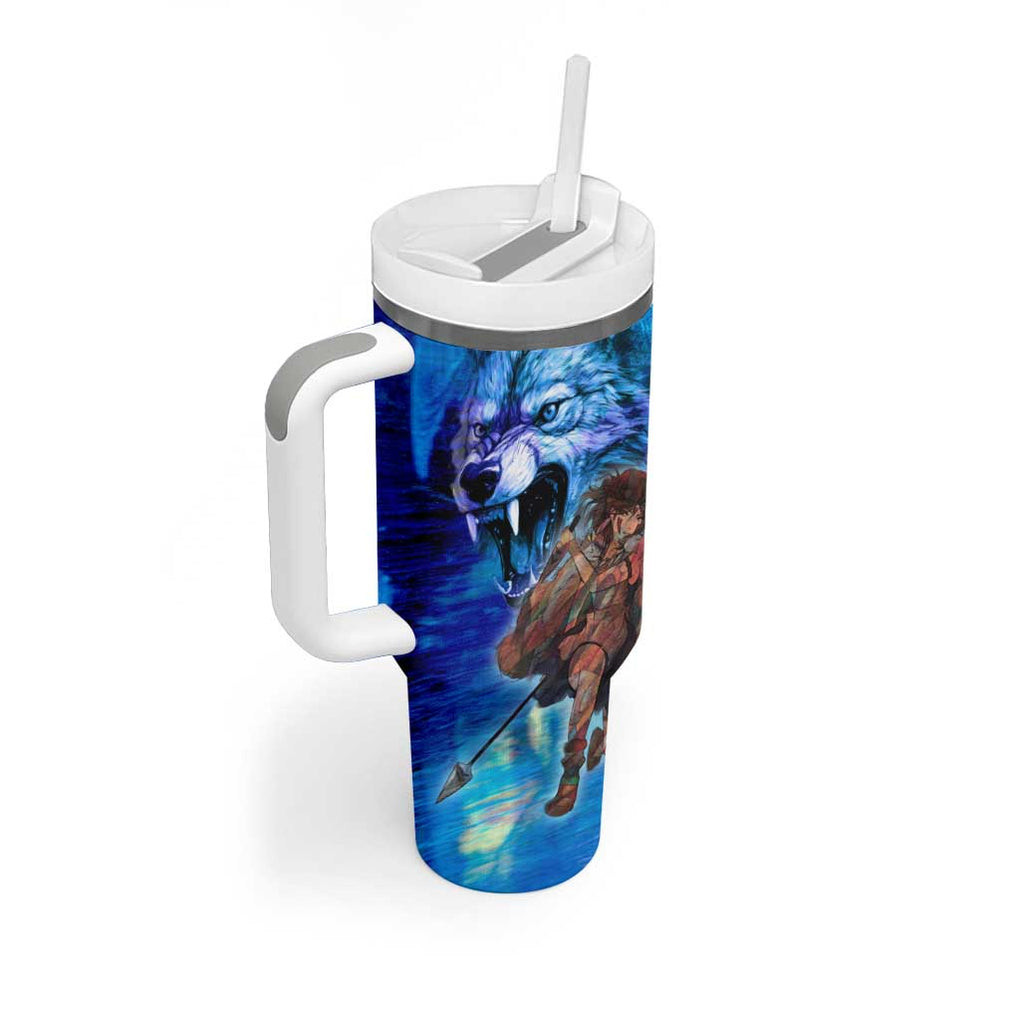 Raging Princess Mononoke Studio Ghibli Tumbler With Handle Trippy Style