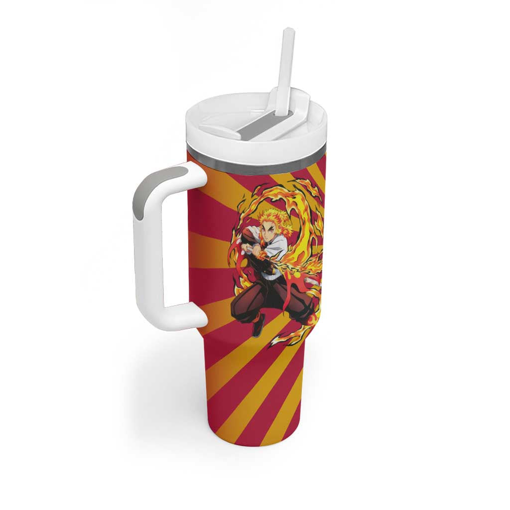 Rengoku Demon Slayer Tumbler With Handle Anime Style