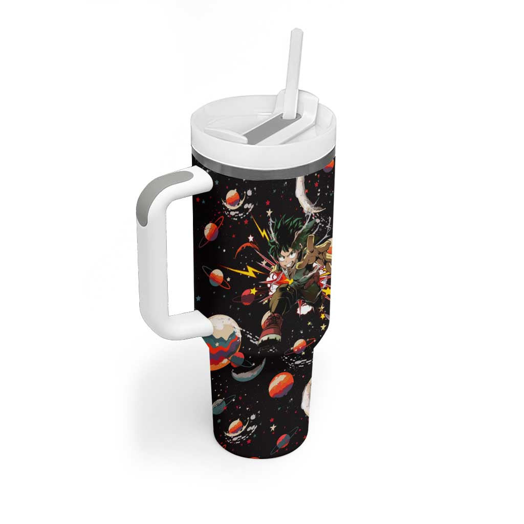 Retro Universe Deku My Hero Academia Tumbler With Handle Anime Mid Cosmic Pattern Style