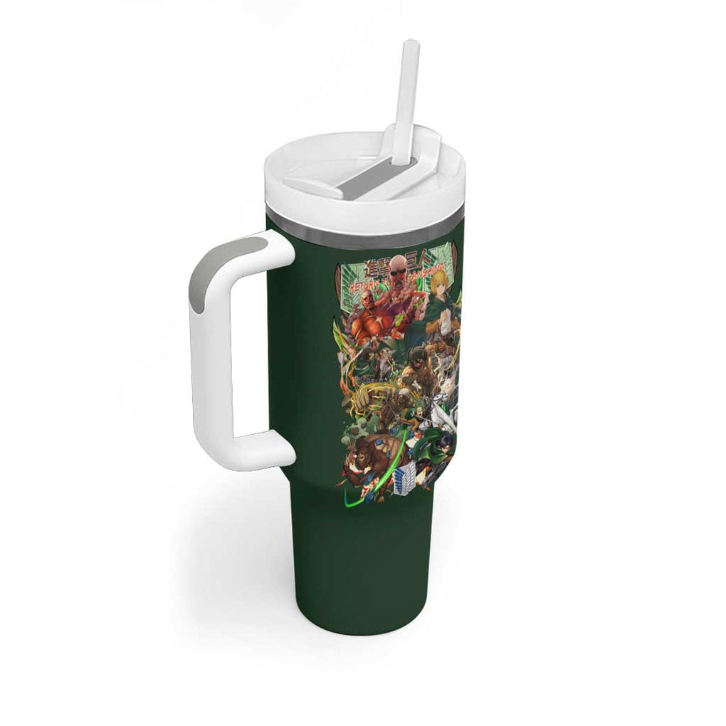 Return To Shiganshina Attack On Titan Tumbler With Handle Japan Anime Style