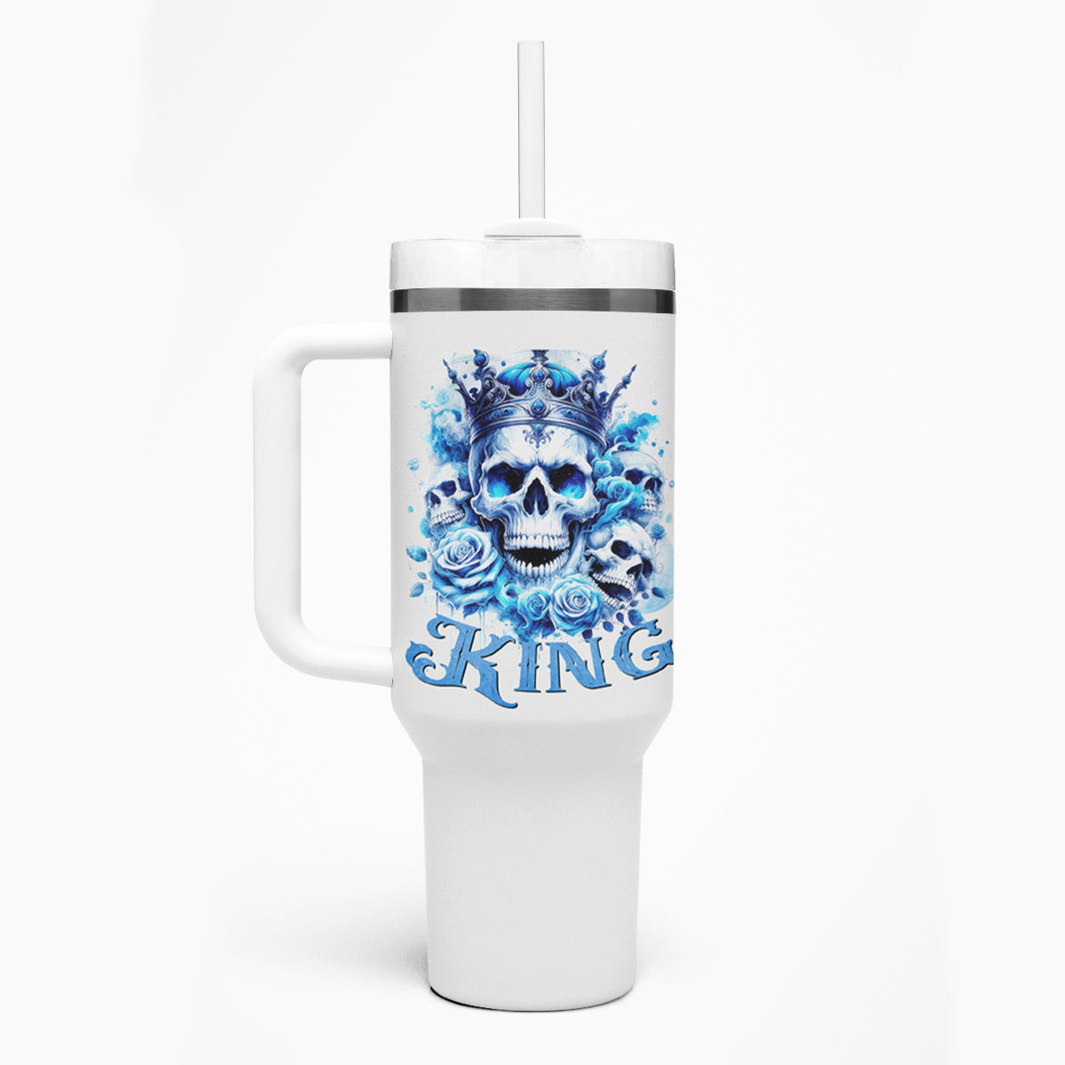 Rose Skull Tumbler With Handle King Skull