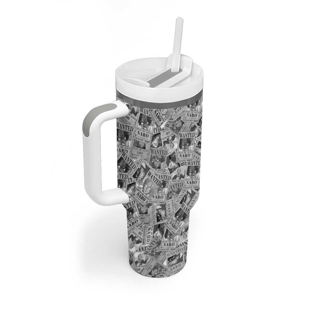 Sabo Wanted One Piece Tumbler With Handle Anime Style