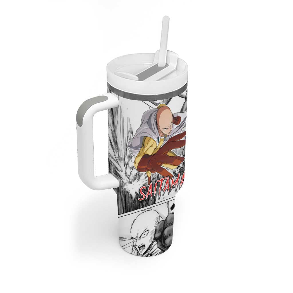 Saitama One Punch Man Tumbler With Handle Anime Mix Manga Style