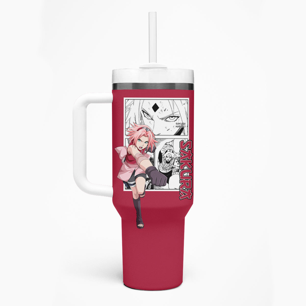 Sakura Haruno Naruto Tumbler With Handle Anime Mix Manga Style