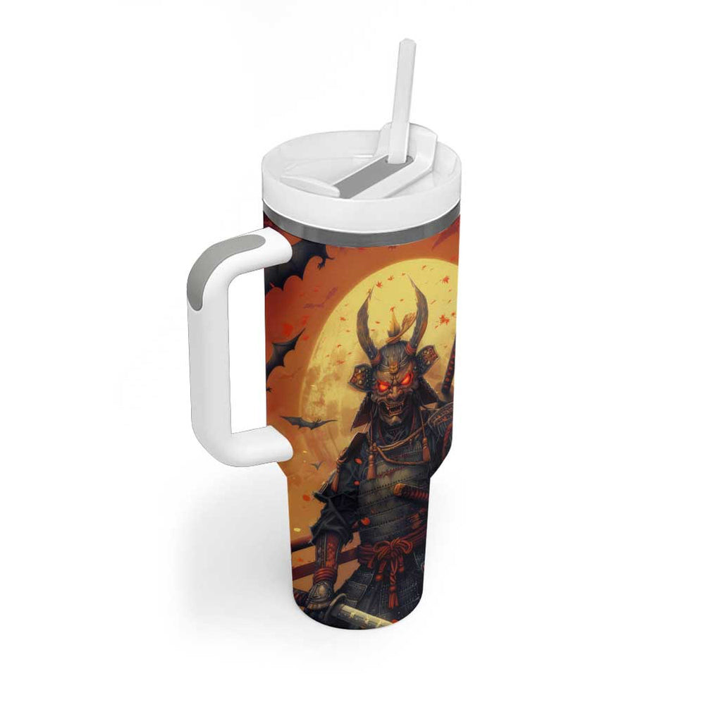 Samurai Halloween Tumbler With Handle Japan Art Style