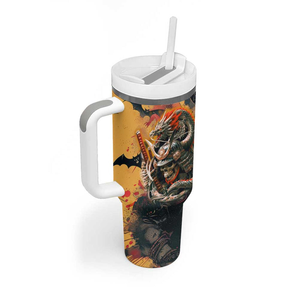 Samurai Yakuza Tumbler With Handle Japan Art Style