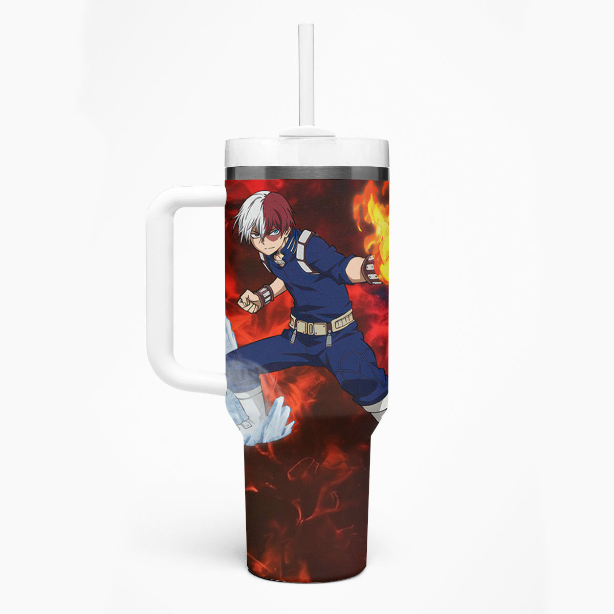 Shoto Todoroki My Hero Academia Tumbler With Handle Anime Style