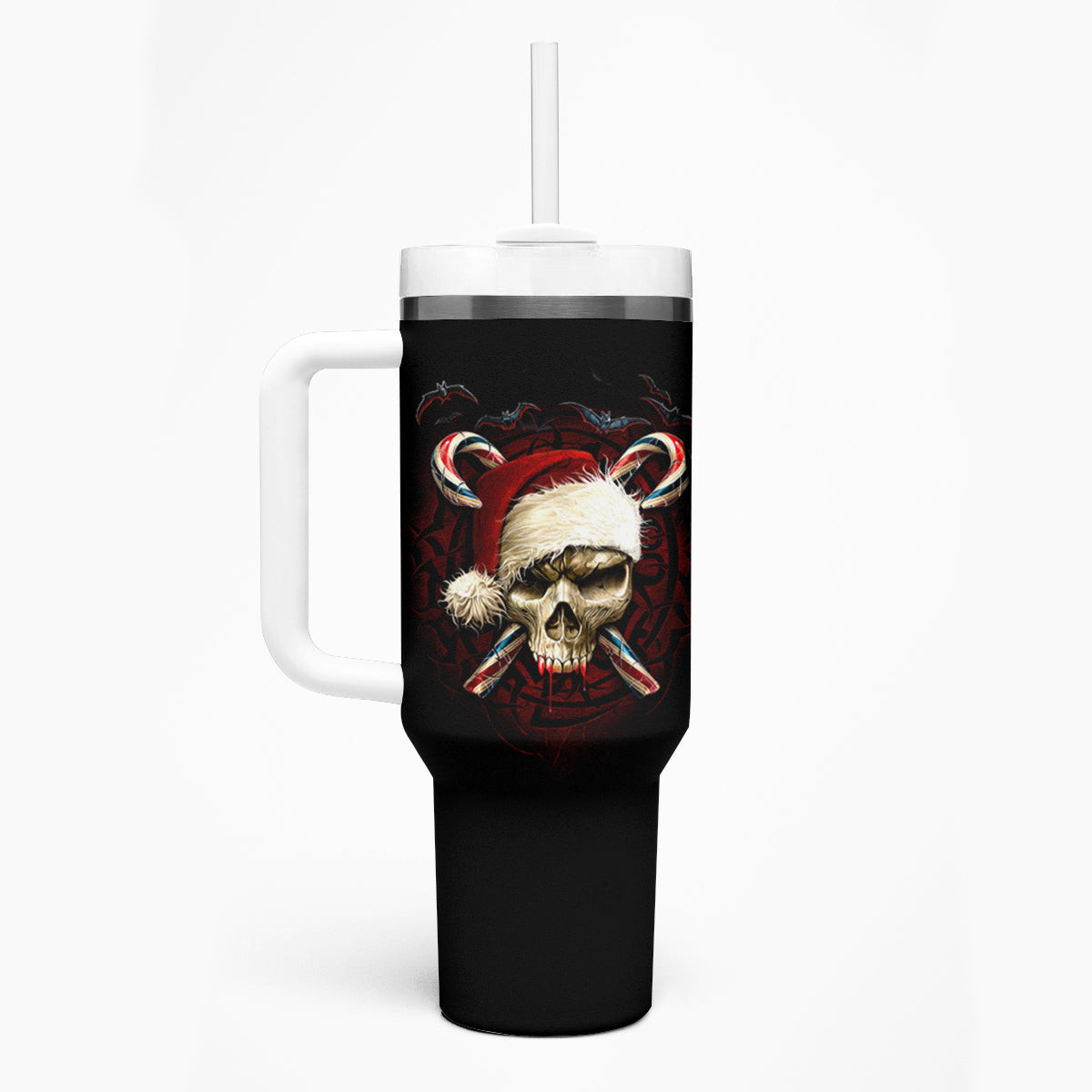 Skeleton Santa Claus Tumbler With Handle Santa Claus Is Coming To Town