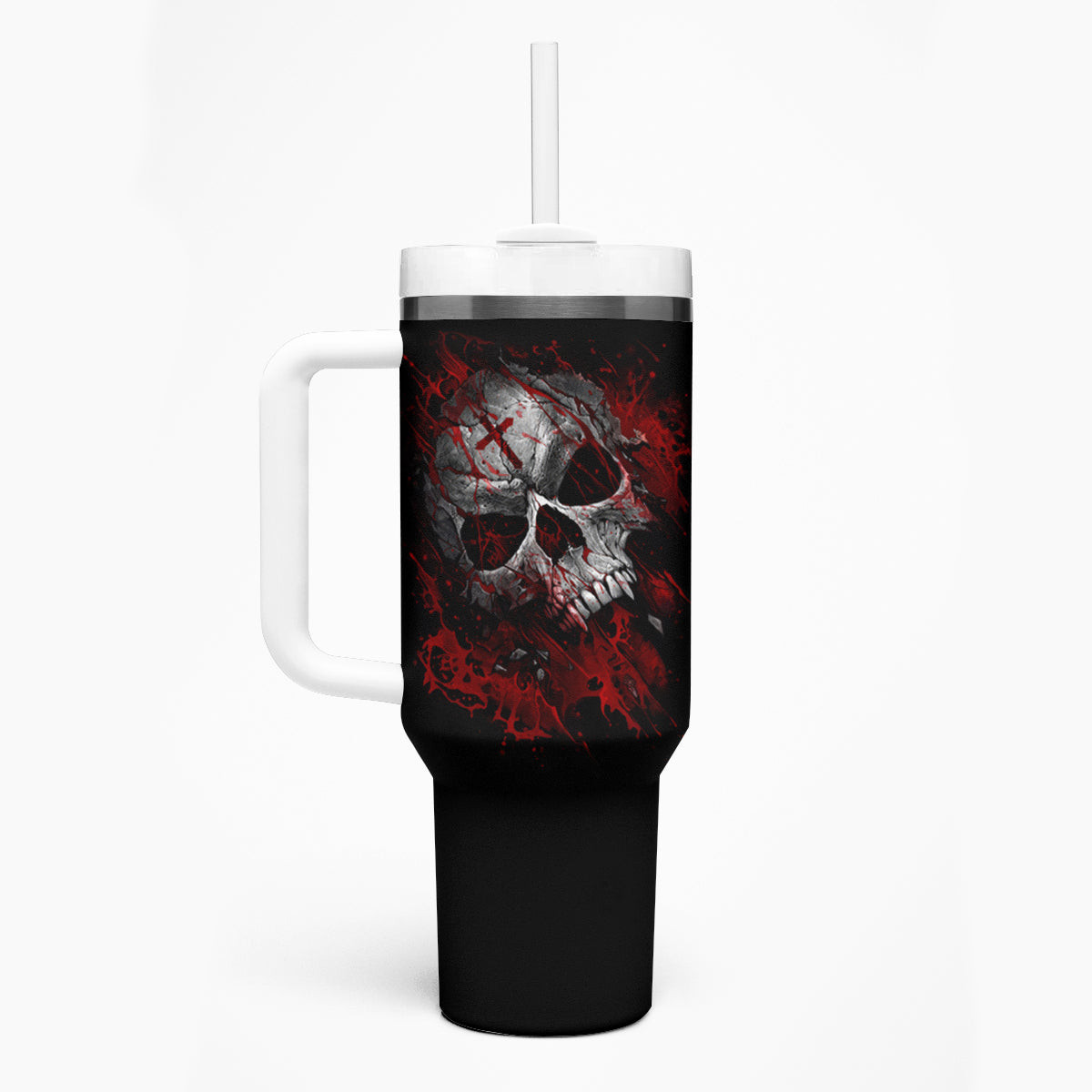 Skull Tumbler With Handle Bloody Skull Scream