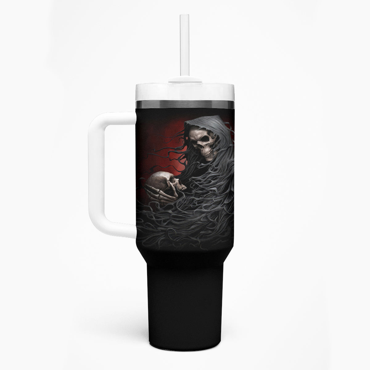 Skull Tumbler With Handle Death Angel Hold Skull
