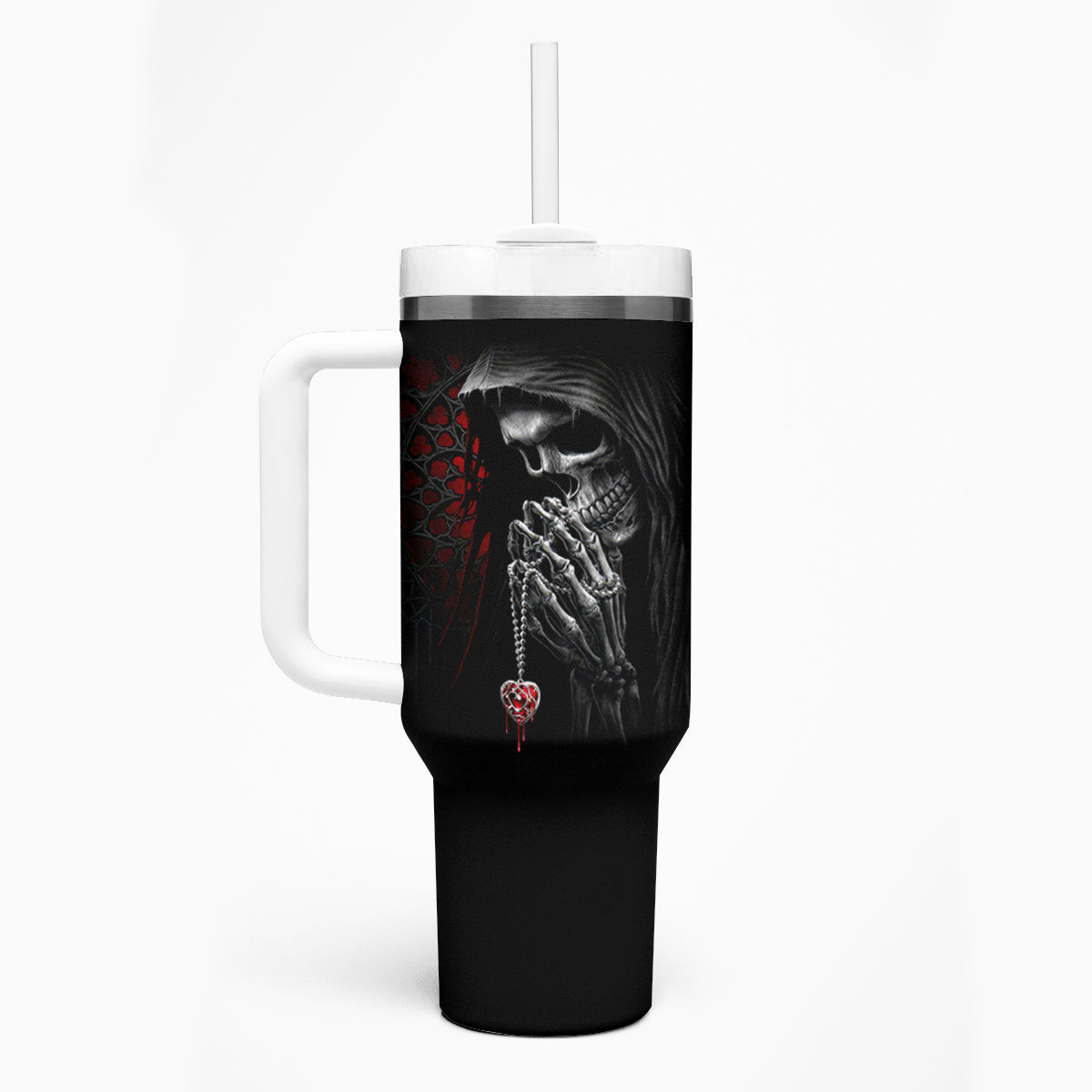 Skull Tumbler With Handle Death Angel In Love
