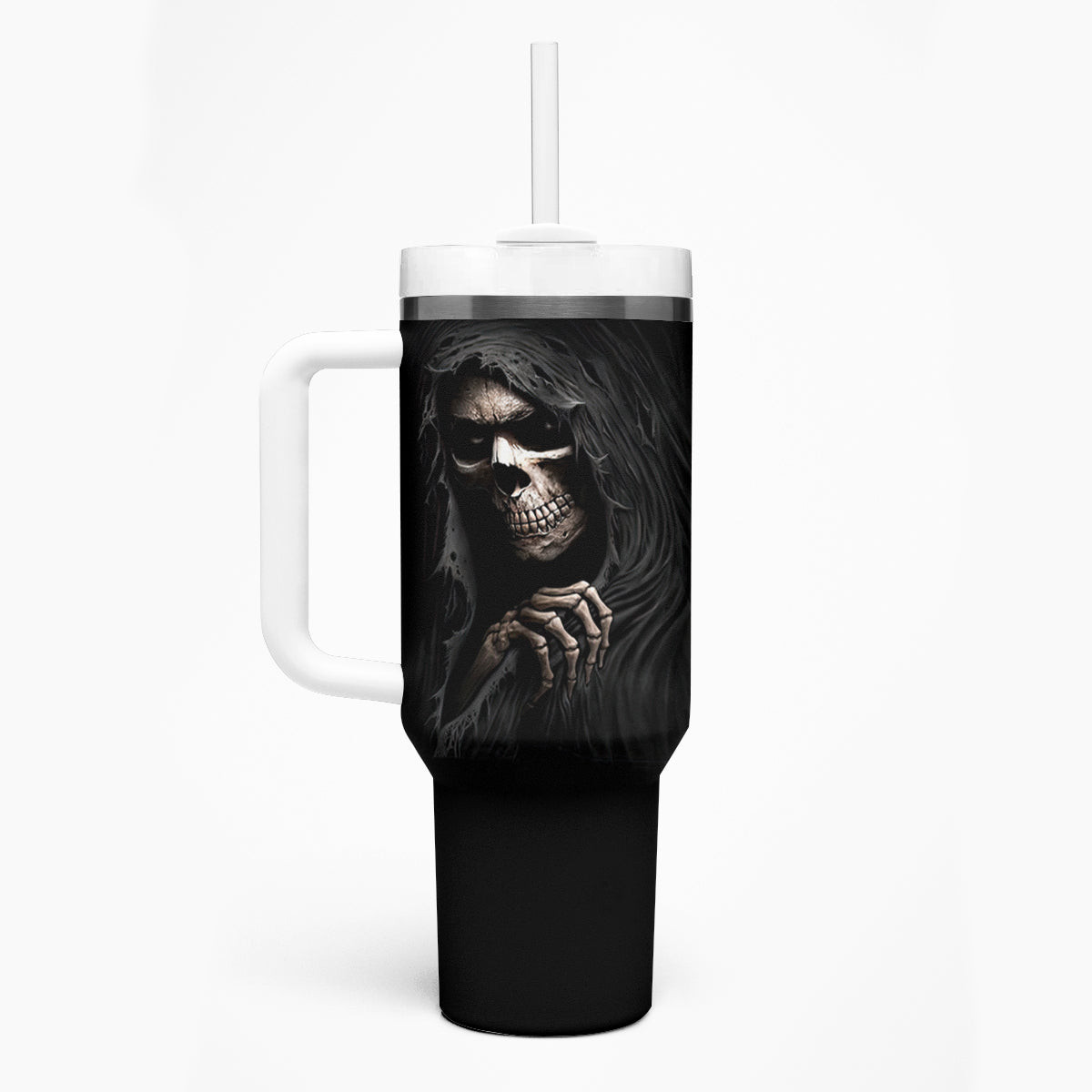 Skull Tumbler With Handle Evil Skeleton Look Inside