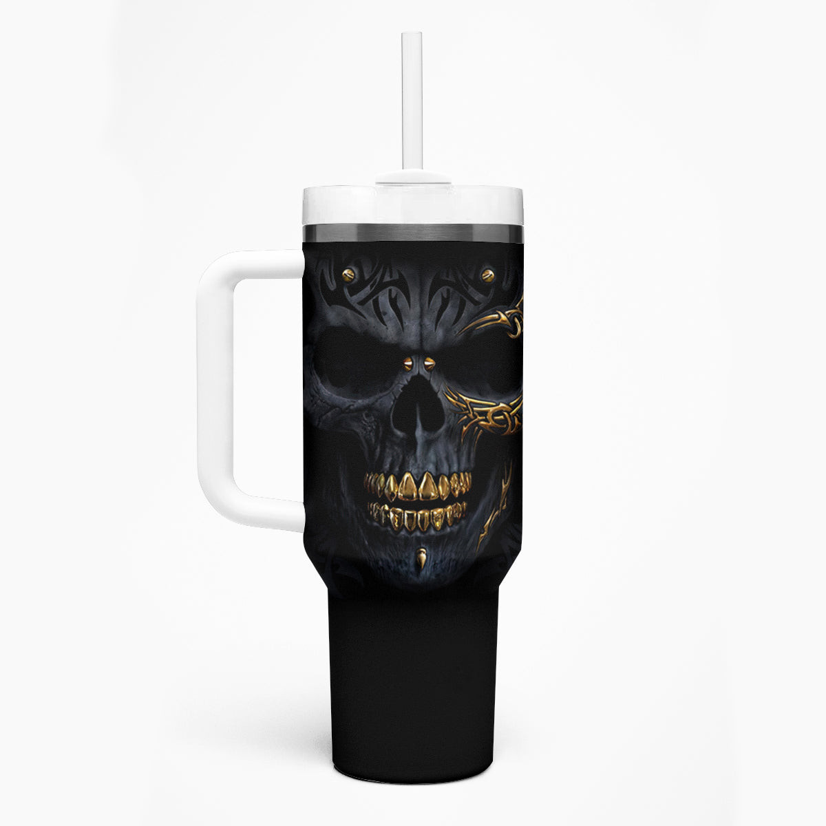 Skull Tumbler With Handle Golden Skull Gangster