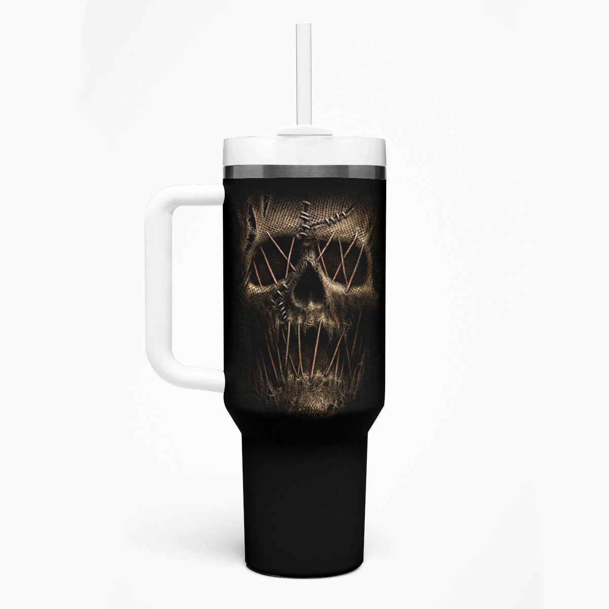 Skull Tumbler With Handle Mummy Face Inside