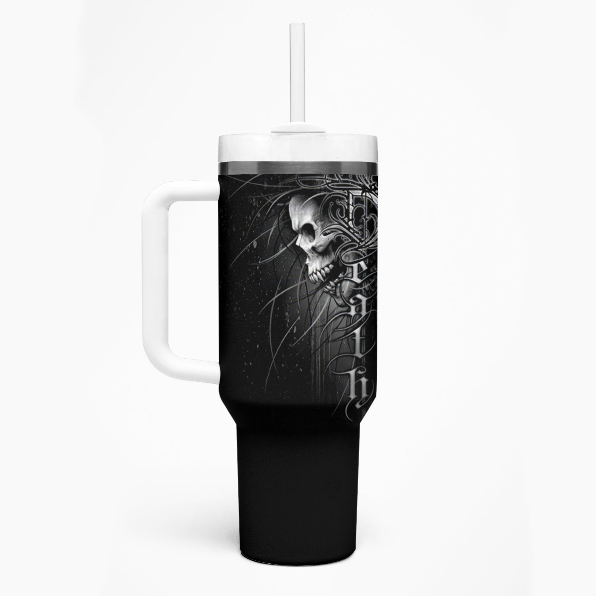 Skull Tumbler With Handle Skull Death Forever