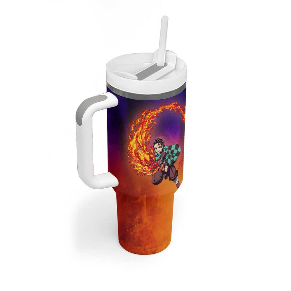 Space Samurai Tanjiro Demon Slayer Tumbler With Handle Anime Mix Abstracs Style
