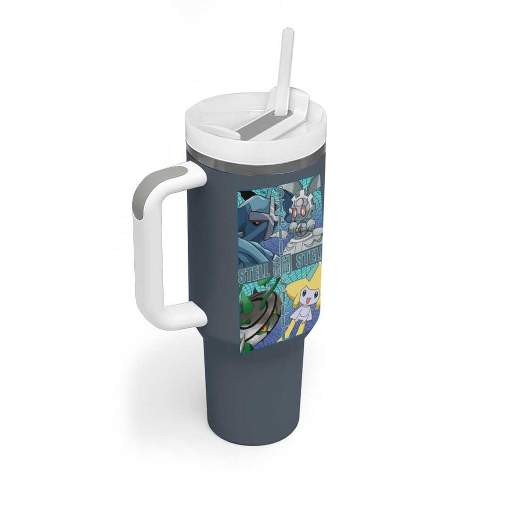 Steel Type Poke Tumbler With Handle Anime Style